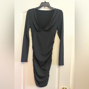 shein stretchy black dress